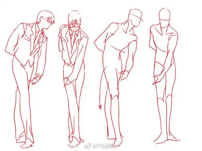 男性各种站姿参考素材来自p站画师0033pid59317板绘菌676767