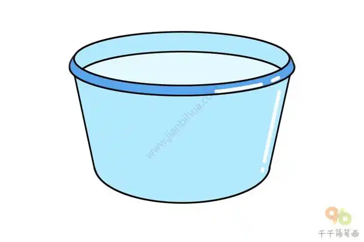 简单的脸盆简笔画图片生活用品简笔画