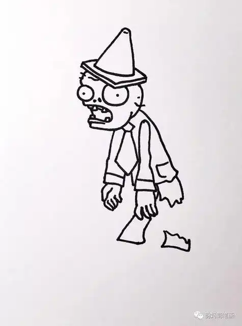 植物大战僵尸跳舞僵尸简笔画