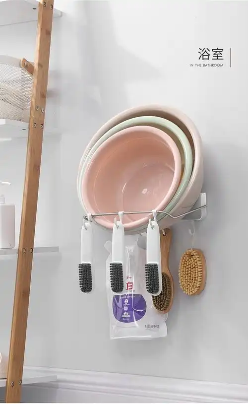 梦妮mengni脸盆架壁挂卫生间免打孔置物架浴室厕所盆子收纳架洗脸盆