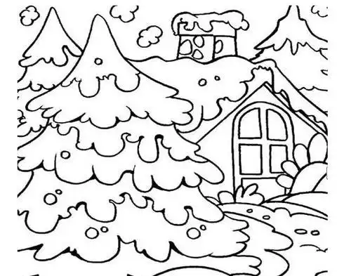 简笔画雪地景色