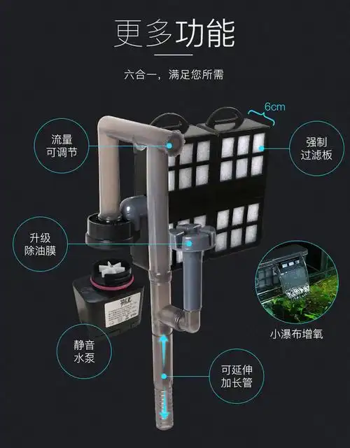 会员专属鱼缸过滤器草缸净水免换水滤筒外置三合一循环系统过滤桶瀑布