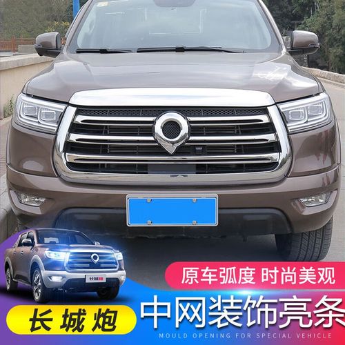 炮皮卡银色中网装饰条改装饰专用 19-20款长城炮-乘用版中网饰条