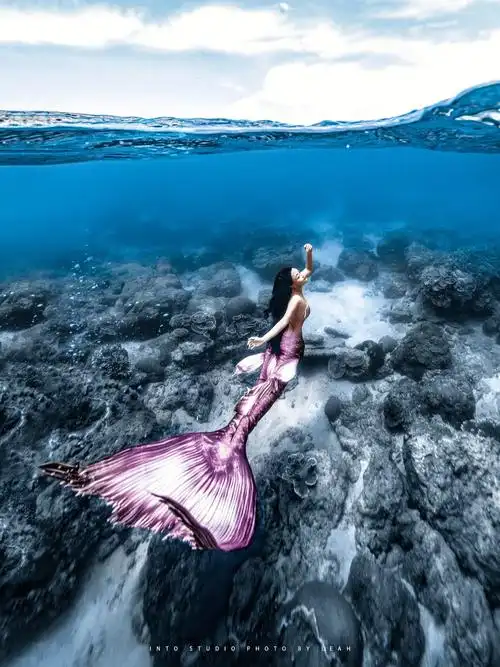 三亚加井岛美人鱼0469蓝色大海