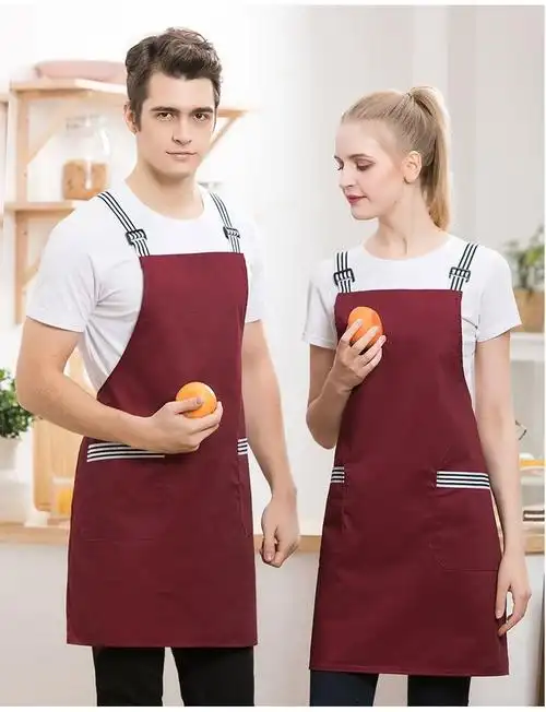 织带围裙定制西餐厅超市饭店烤肉店海底捞火锅围裙印logo印字9830100