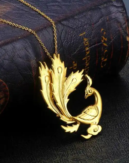 千足硬金吊坠 浴火凤凰7.95g