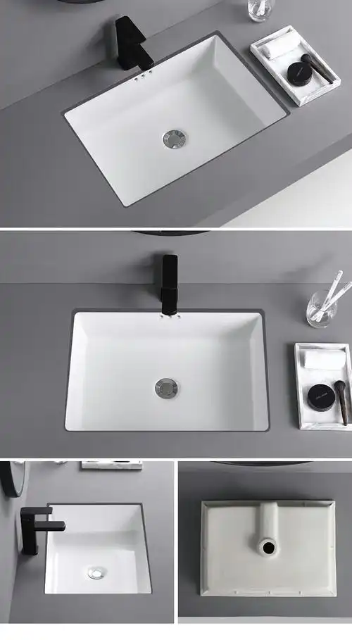 九牧(jomoo) 平底加深台下盆洗手盆陶瓷方形嵌入式卫生间大尺寸洗脸