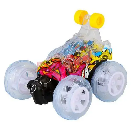 rong long 遥控车玩具翻滚车四驱特技儿童跳舞车 k-898 涂鸦遥控翻斗
