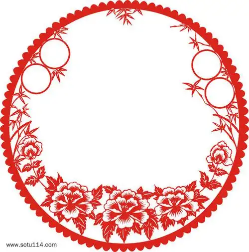 圆形花案纹理窗花剪纸图片png免抠元素节日元素背景装饰免扣图片设计