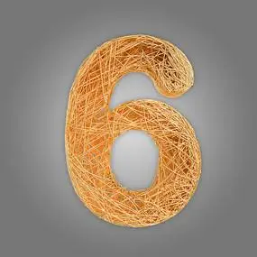 抽象金属倒计时周年庆数字6 psd