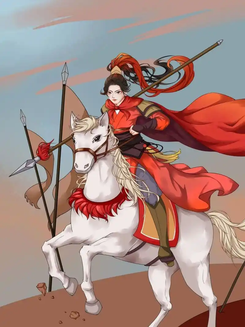 【巾帼英雄】穆桂英插画 稿子 第二位女英雄,穆桂英挂帅 说实话如果不