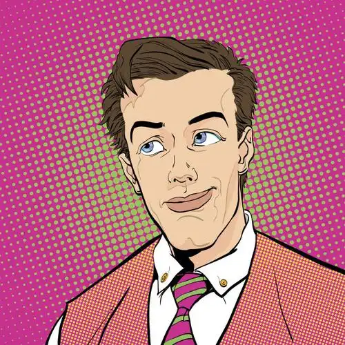 波普风,绘画插图,惊奇,注视镜头,男人矢量图素材_id:309572390