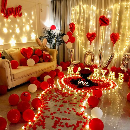 七夕情人节求婚布置创意用品室内表白神器道具装饰套餐浪漫场景