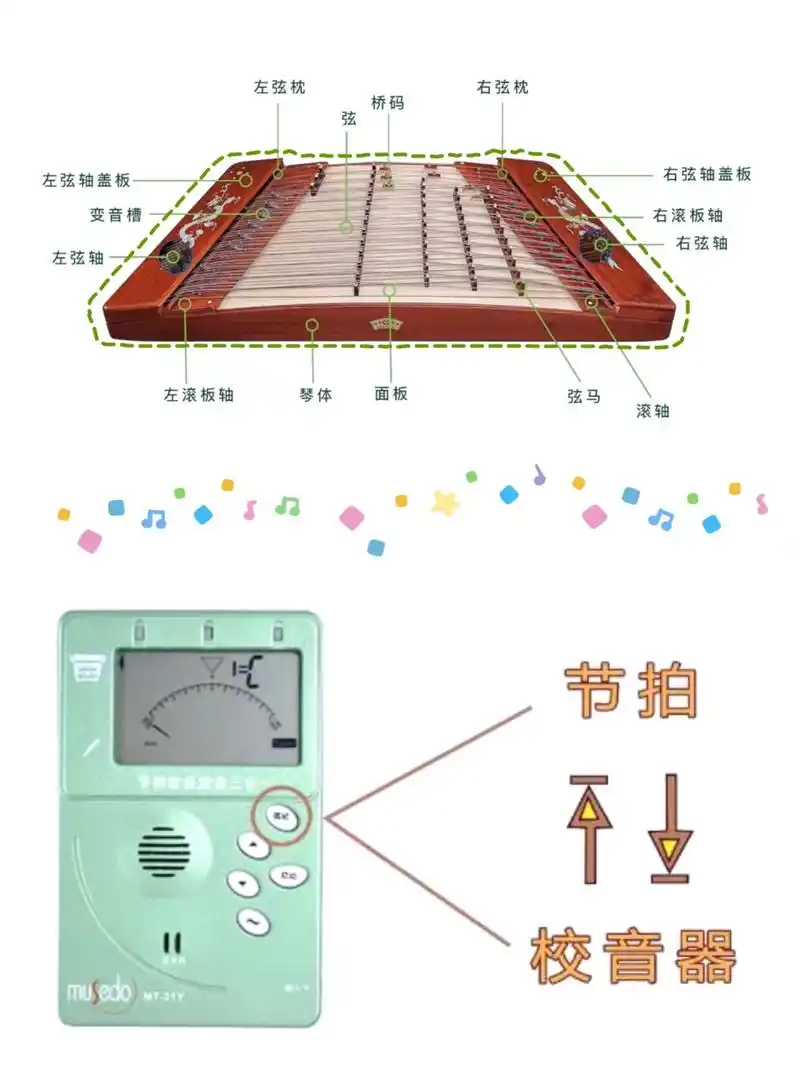 扬琴调音方法tips 1,音位调弦法 2,音区调弦法 3,八度校正法,超八度