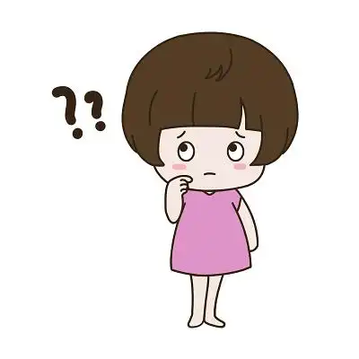 卡通呆萌问号女孩原创人物素材