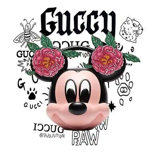 大牌字母gucci牡丹花卡通米妮潮牌印花矢量图服装裁片t恤烫图印花花型