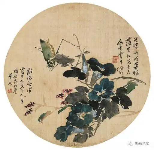 任伯年花鸟扇面太美啦