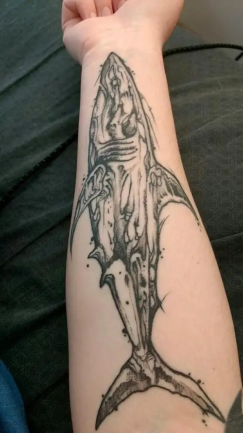 shark tattoo, artist eric adkins from evolved in columbus ohio