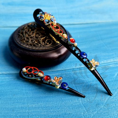 菡萏花开如懿甄嬛传烧蓝清朝护甲指甲套指套皇后贵妃影楼娘娘宫廷