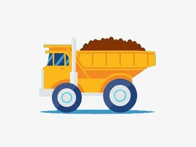 绿色渣土车的实物图片