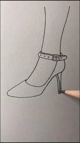 #音为有你#易学简笔,简单的简笔画,画一个女人高跟鞋👠.-全民小视频