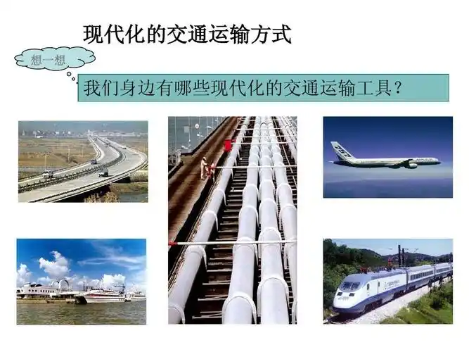 现代化的交通运输方式 想一想 我们身边有哪些现代化的交通运输工具?
