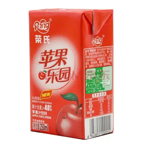 荣氏果汁红苹果汁果味饮料纸盒装250ml*24盒夏季饮品 青苹果汁24盒