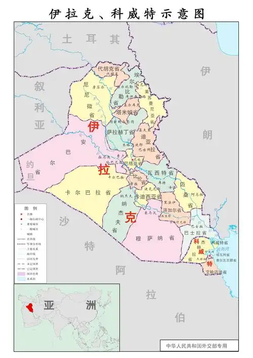 科威特行政示意图_国家示意图地图库