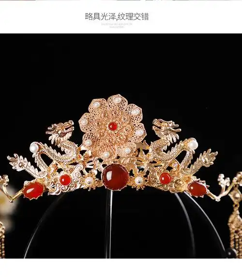 古风古装女童公主发冠花神冠小女孩中国风表演头饰品儿童汉服头饰发冠