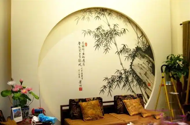 家装墙绘中国风墙绘餐厅墙绘壁画下沙墙绘