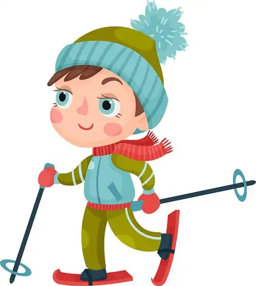 卡通男孩玩风筝