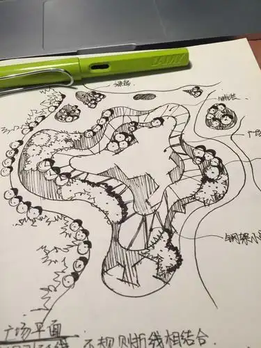 随手画-景观草图平面示意_画手绘的慧丫头-站酷zcool