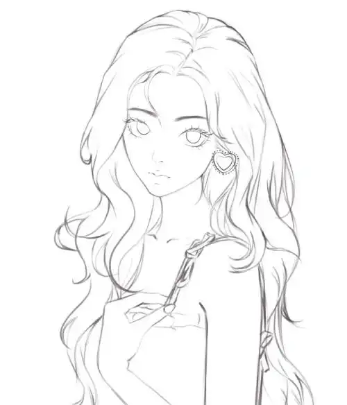 画个女明星线稿