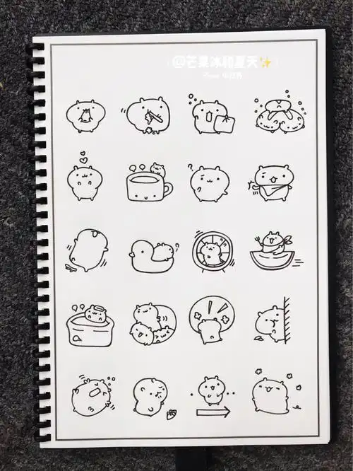 96超可爱的小仓鼠简笔画表情包手帐插图get简笔画