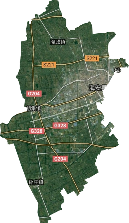海安县高清卫星地图,海安县高清谷歌卫星地图