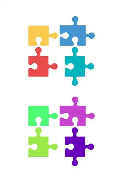 矢量拼图模板图片ppt