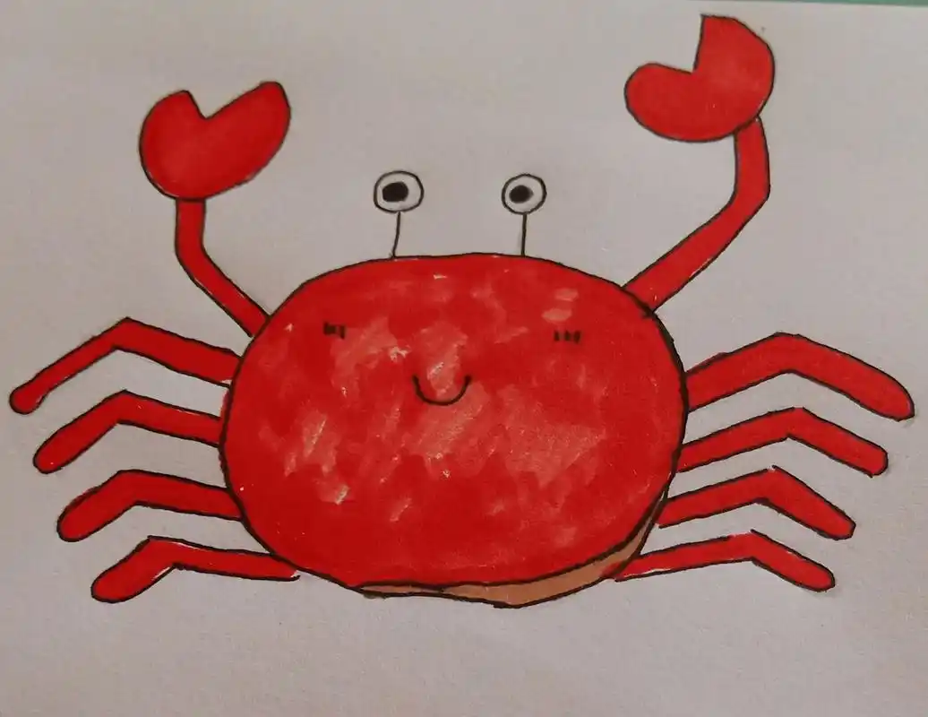 喷香诱人的螃蟹简笔画教程 - 抖音