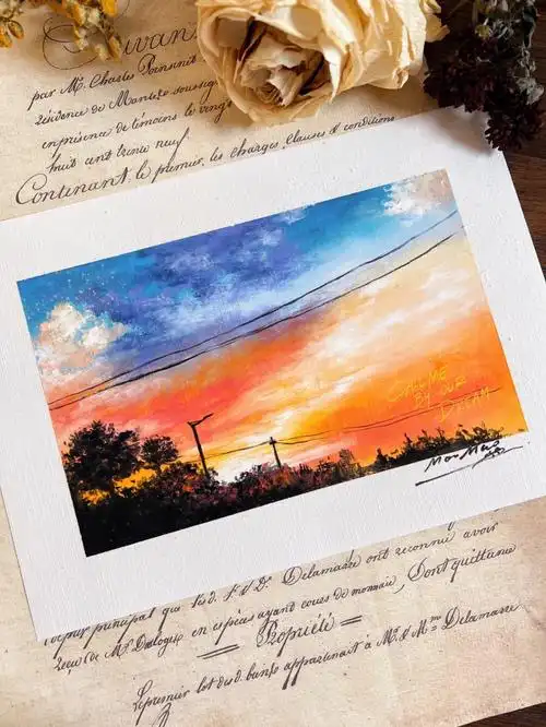 油画棒雨过天晴云开处新手附步骤