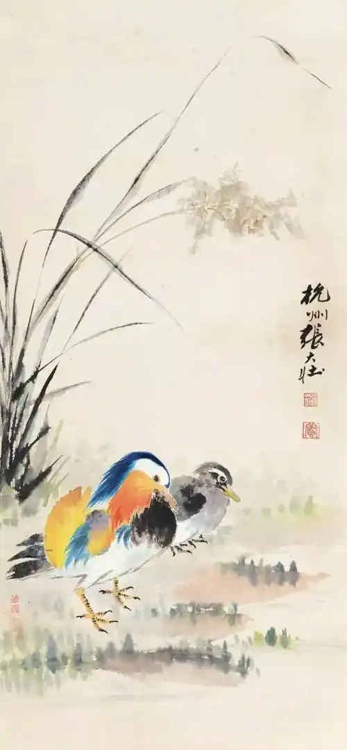 古今名家鸳鸯画大赏,精彩至极|花鸟画家|国画|张大千|齐白石|任伯年