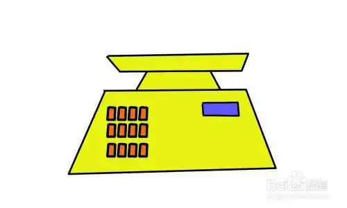 今天教大家画出一个电子秤简笔画.