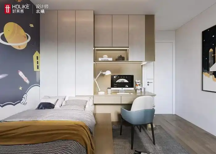 男孩房间装修效果图大全(两个孩子一间房怎么设计)