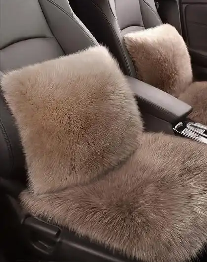 冬季坐垫羊毛汽车坐垫保暖毛绒垫汽车腰靠车垫保暖长毛车绒单片