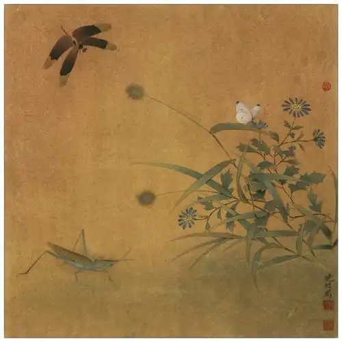 工笔画步骤分享临宋写生草虫图