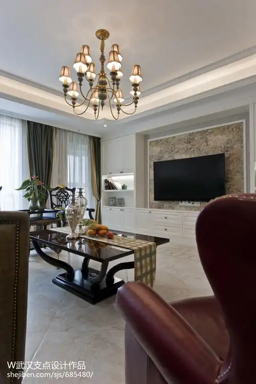 美式风格客厅电视背景墙设计