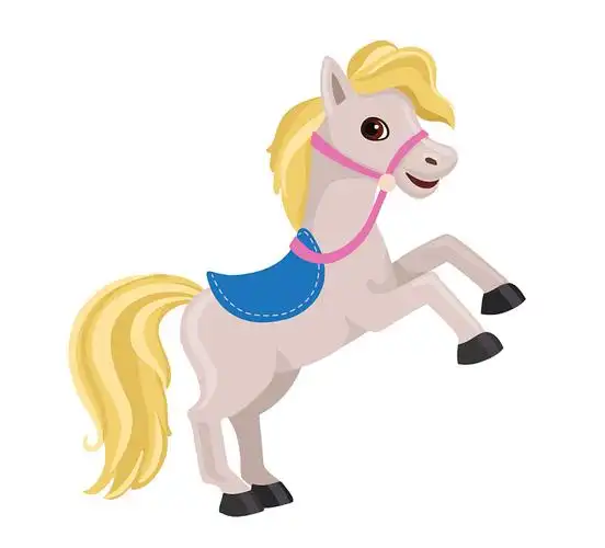 蓝色马鞍的卡通马