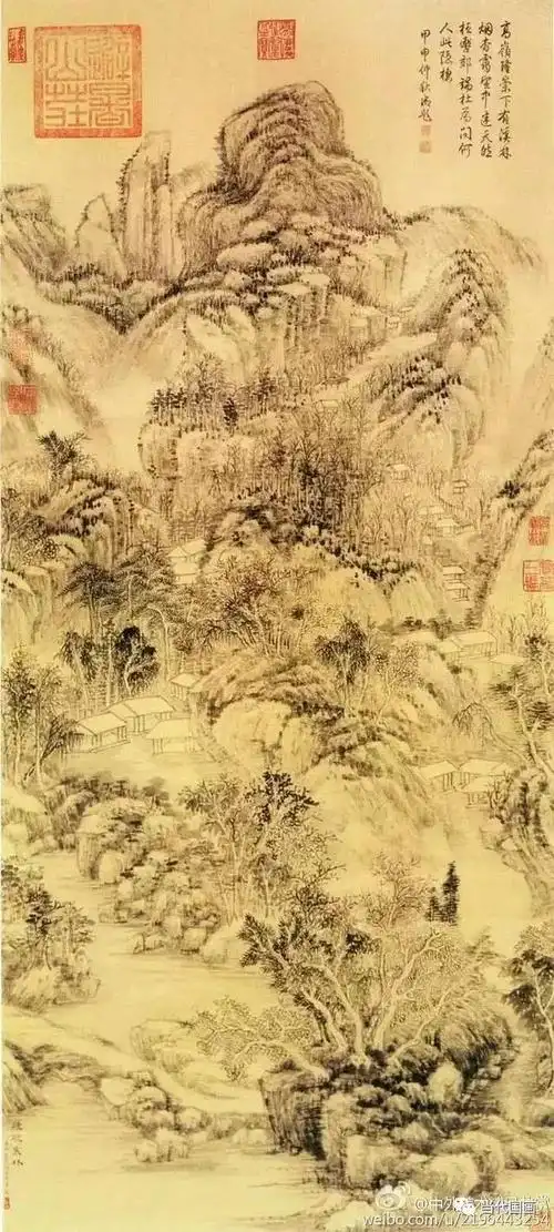 元代王蒙国画山水欣赏