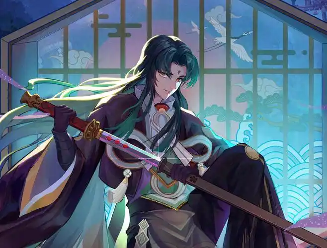 网易阴阳师手游ssr鬼切:龙胆霖心"集绘千卷"插画创作_绘鲸-站酷zcool