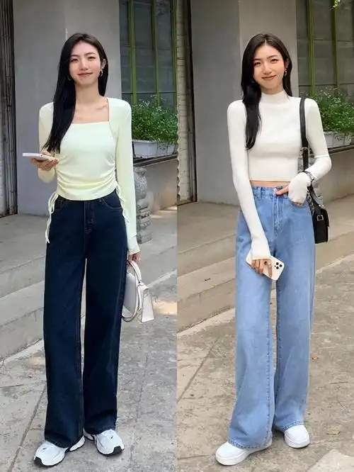 "上短下长"穿衣技巧:短上衣 高腰裤,高腰裙,显高又时髦