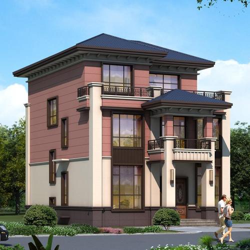 3226新中式小别墅设计图纸三层两间全套施工效果图新农村自建房屋