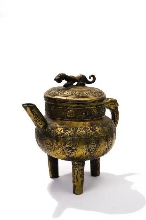 竖图,彩色,静物,金属制品,中国,金属,雕刻,壶,图片,文化遗产,艺术品,